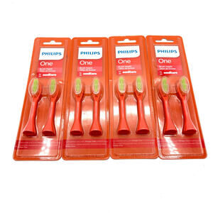 Lot of 4 Philips One Sonicare 2 Pack Miami Coral Brush Heads (8 Total) BH1022/01